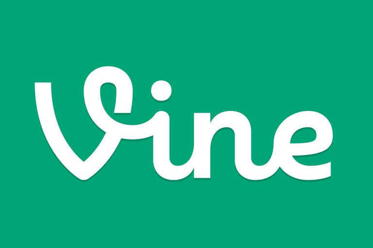 The white Vine logo in a cursive font is centered on a solid green background.
